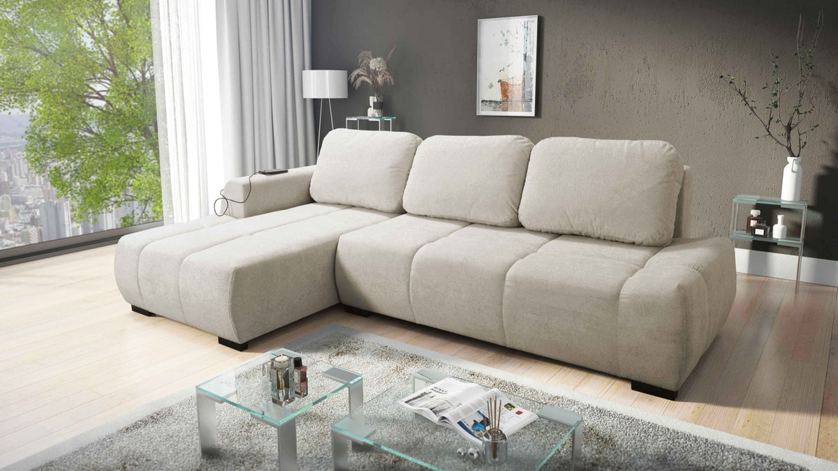 OSCAR corner sofa bed with USB port – Freya 210.02 – image 1