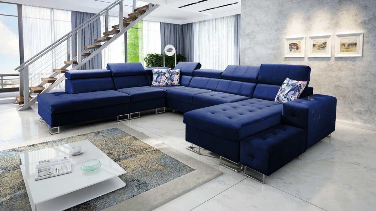 Fusion X quilted corner sofa bed – right-hand