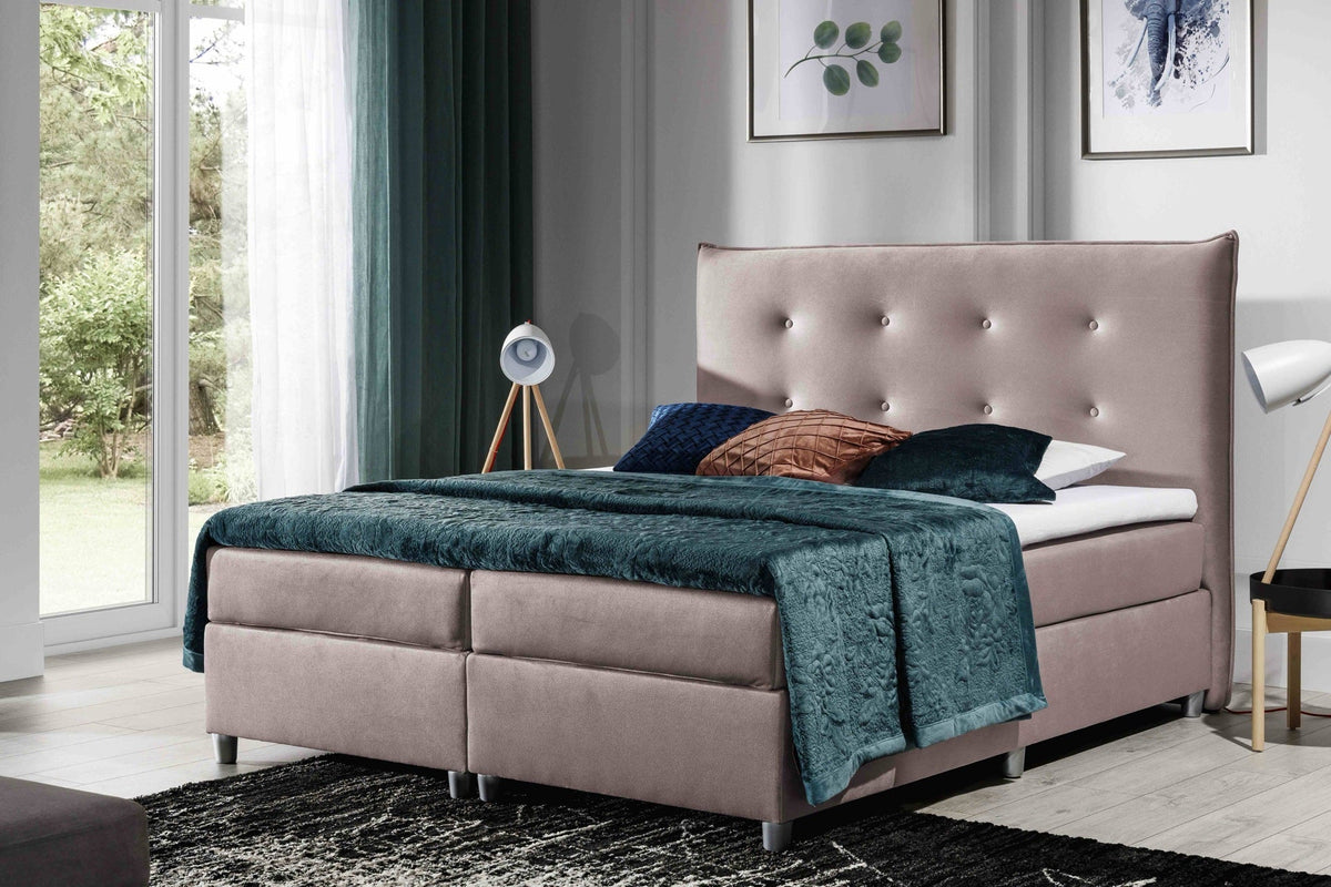 Taro continental bed, decorative quilting of the headboard with buttons – Solar 62 – front view – image 1