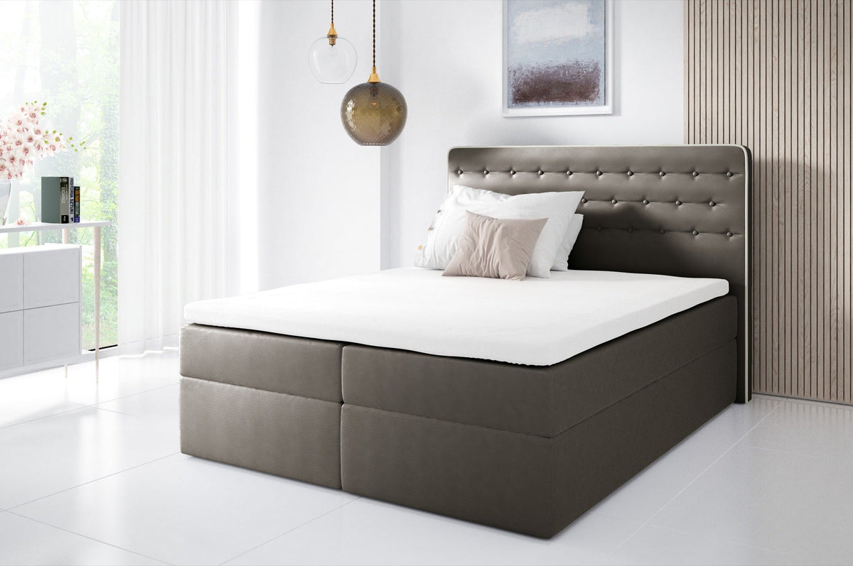 Nexo continental bed with a bedding storage compartment – Lux 13 – front view – image 1