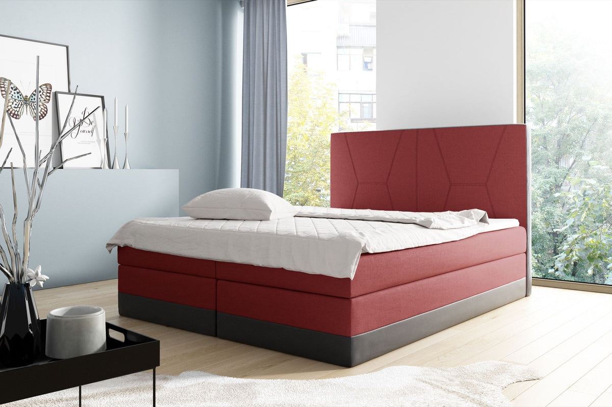 Zone continental bed with a bedding storage compartment with Soft 11 – Inari 61 – front view – image 1
