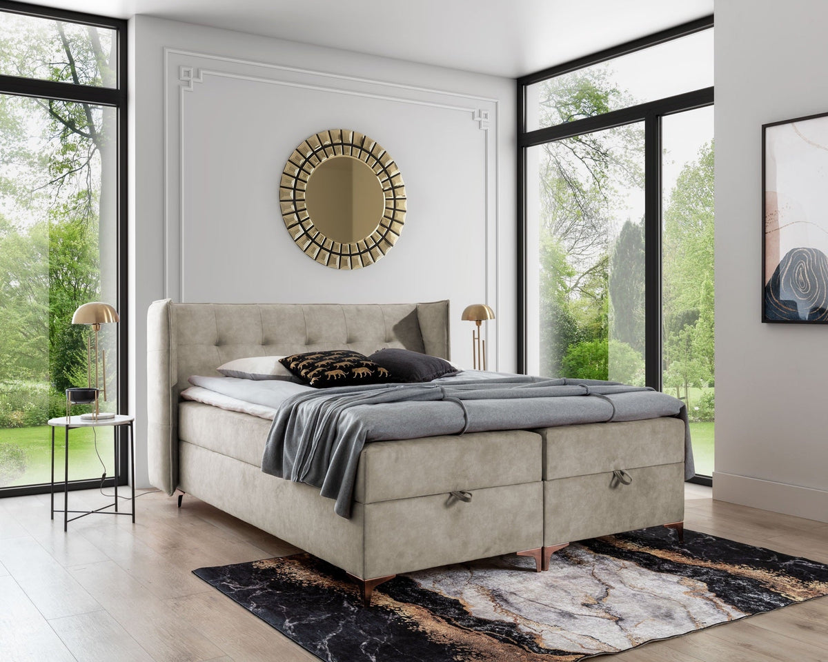 Alvo continental bed with a bedding storage compartment – Terra 13 – front view – image 1