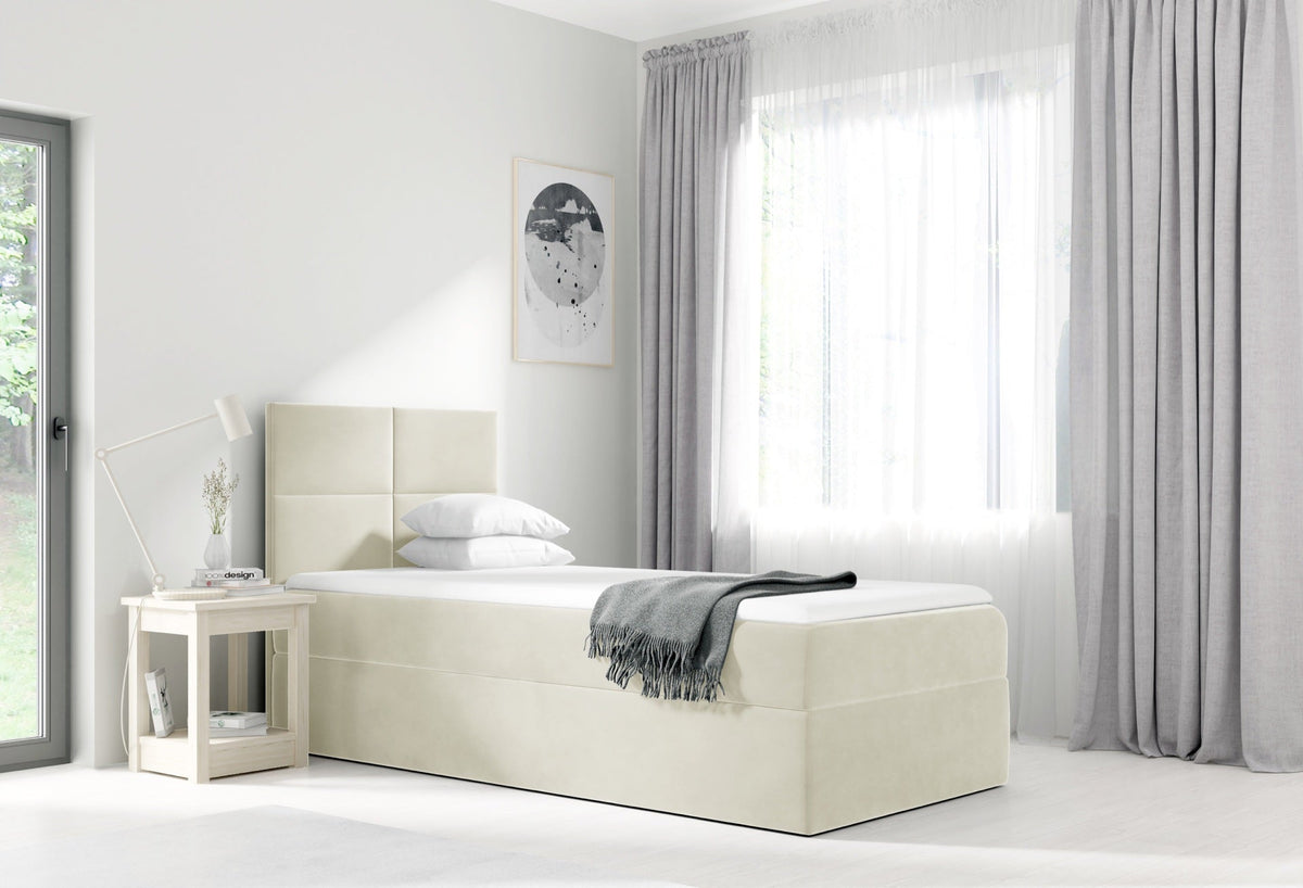Kivo III youth bed with a bedding storage compartment, Magic velvet 2201 – Magic Velvet 2201 – front view – image 1