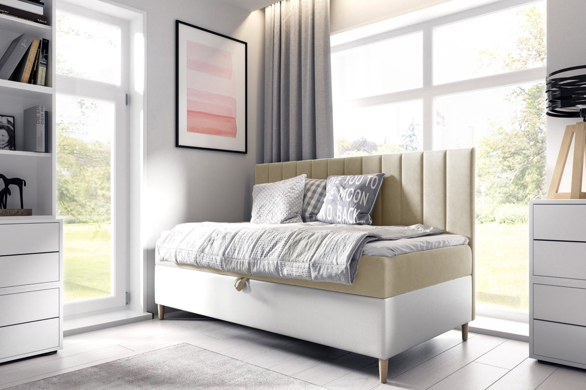 Vitro II youth bed with a bedding storage compartment – Fresh 1 – front view – image 1