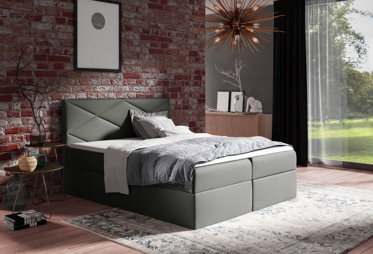 Luvero continental bed with a bedding storage compartment – Rico 3 – front view – image 1