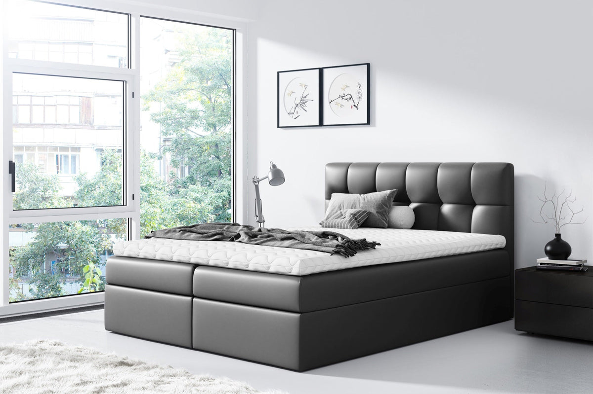 Nevalo continental bed with a bedding storage compartment – Soft 11 – front view – image 1