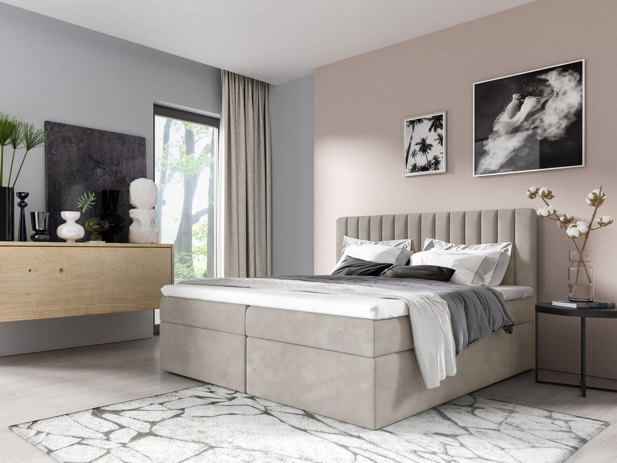 Jorvo continental bed with a bedding storage compartment – Fresh 01 – front view – image 1
