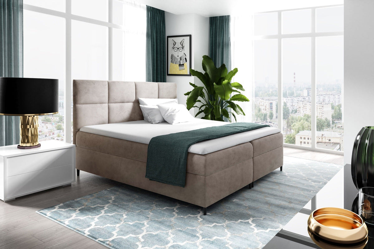 Tevron continental bed with a bedding storage compartment – Fresh 01 – front view – image 1