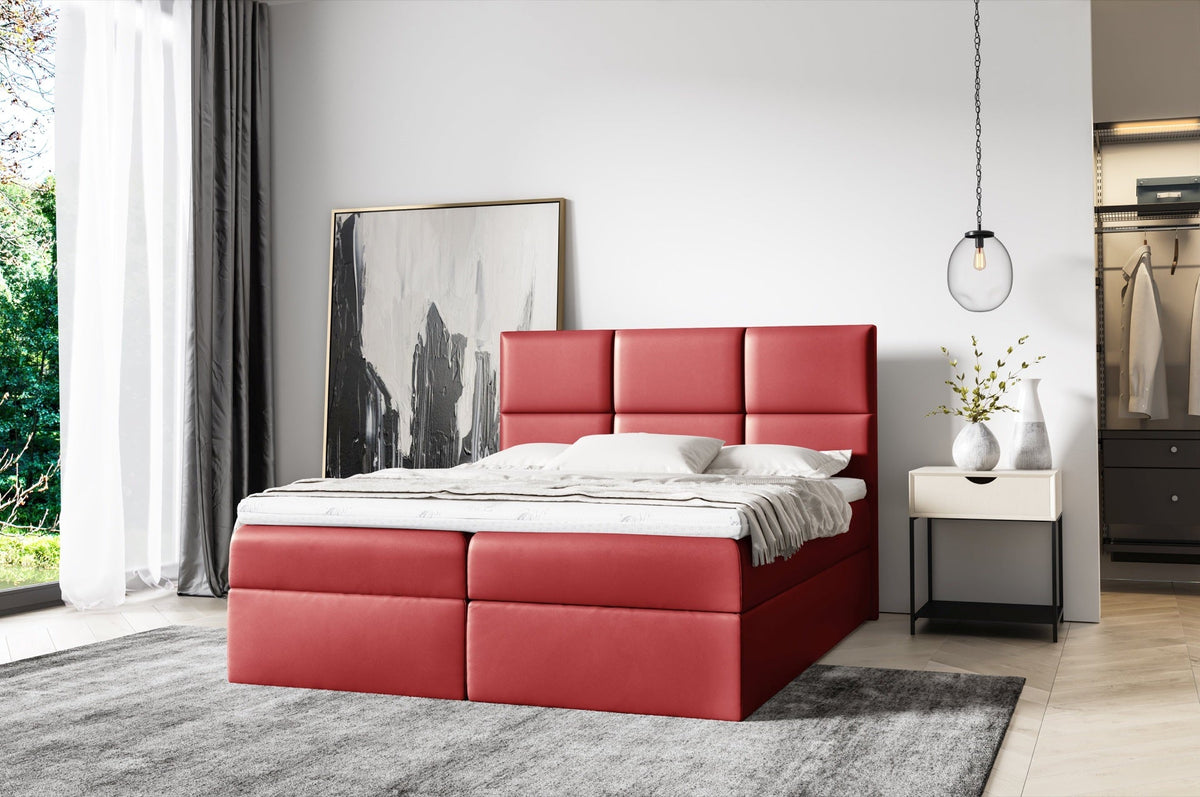 Nuvon continental bed with a bedding storage compartment – Soft 10 – front view – image 1