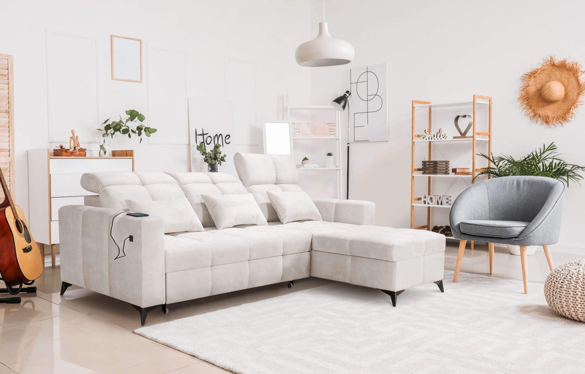 Zeni corner sofa bed – right-hand