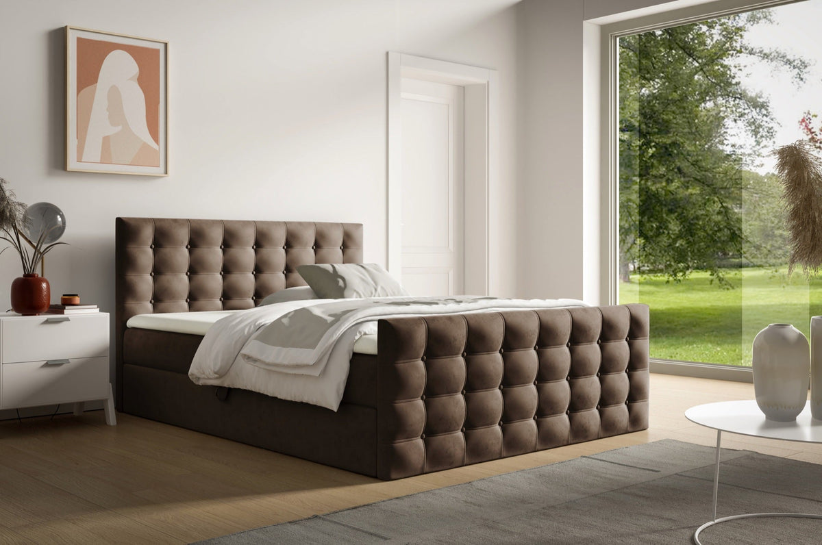 Evano continental bed, decorative quilting and a bedding storage compartment – Fresh 4 – front view – image 1