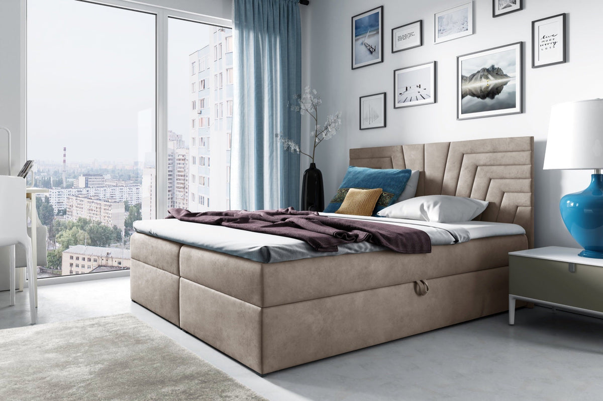 Zendo IV continental bed with a bedding storage compartment – Fresh 2 – front view – image 1