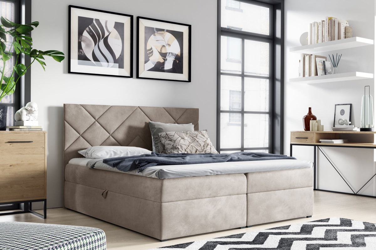 Zendo III continental bed with a bedding storage compartment – Fresh 2 – front view – image 1