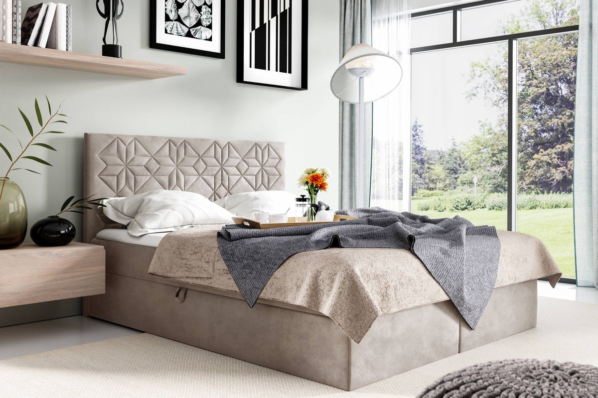 Zendo continental bed with a bedding storage compartment – Fresh 2 – front view – image 1
