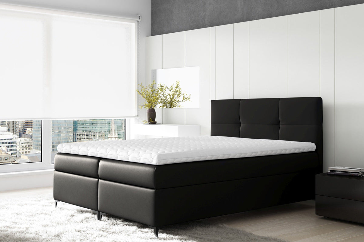 Bari continental bed with a bedding storage compartment – Soft 11 – front view – image 1