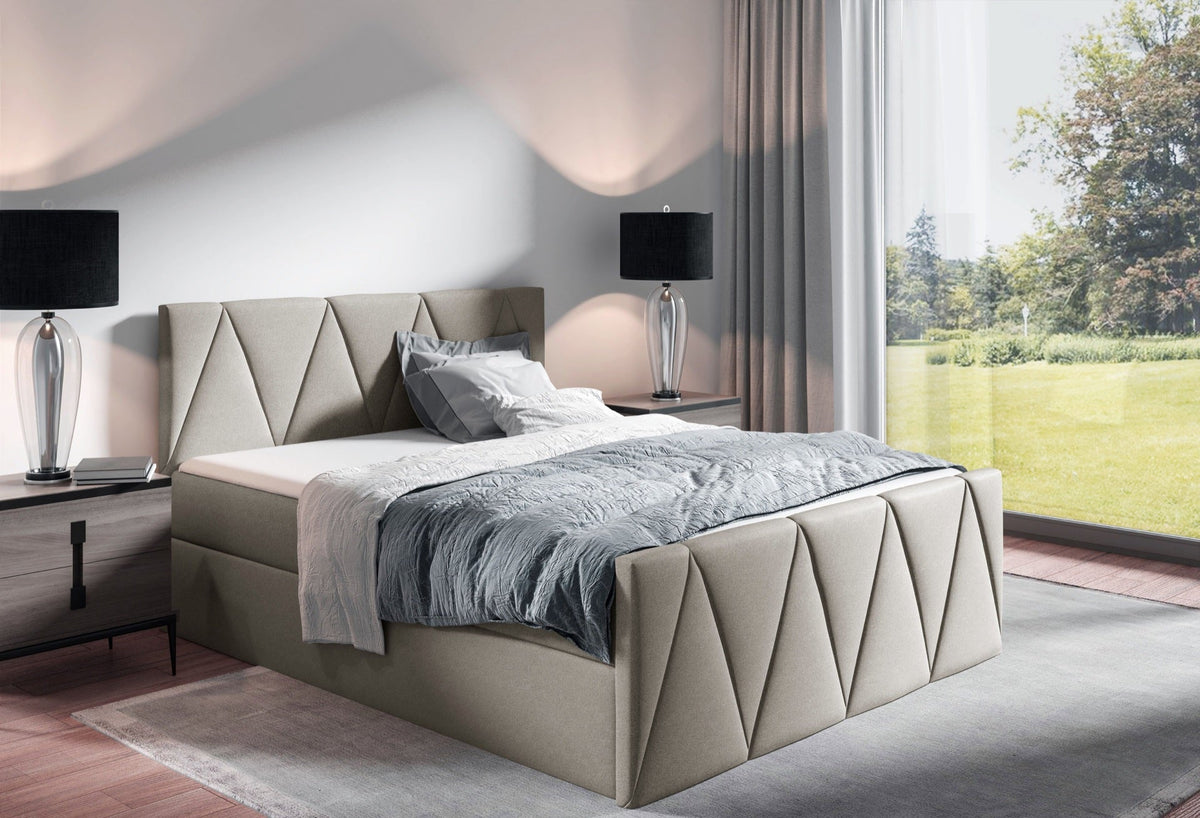 Canto Lux continental bed with a bedding storage compartment – Rico 2 – front view – image 1