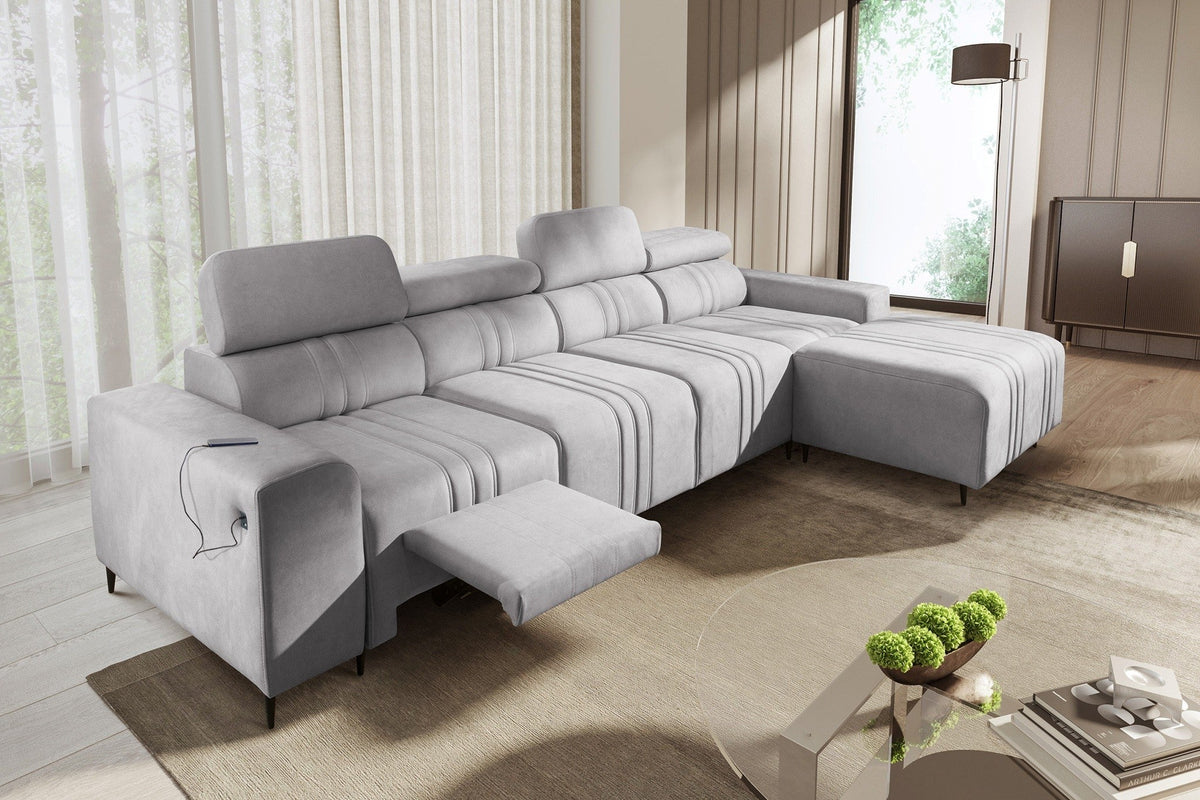 Verona XII Mix corner sofa bed and recliner – left-hand