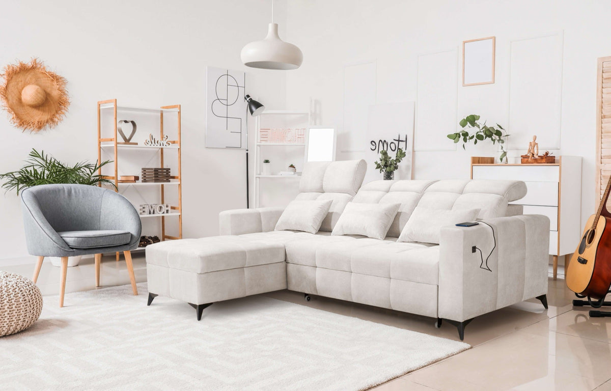 Zeni corner sofa bed – left-hand