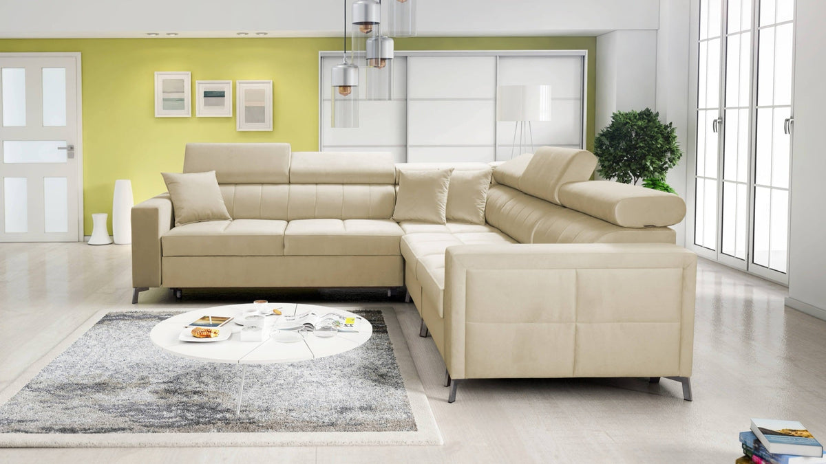 Oslo IV corner sofa bed with storage – right-hand
