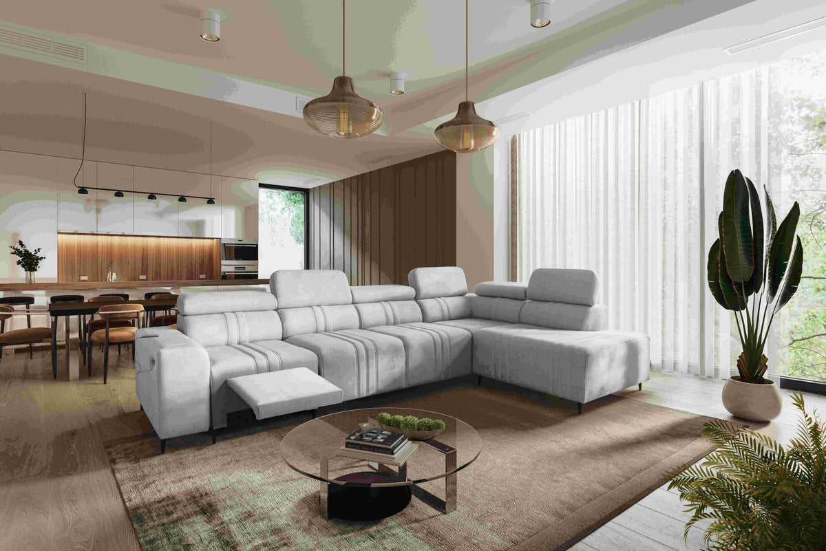 Verona XI Mix corner sofa bed and recliner – left-hand