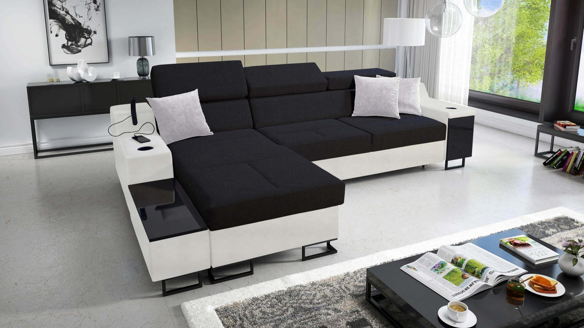 Avanti I Maxi corner sofa bed – eco-leather, left-hand