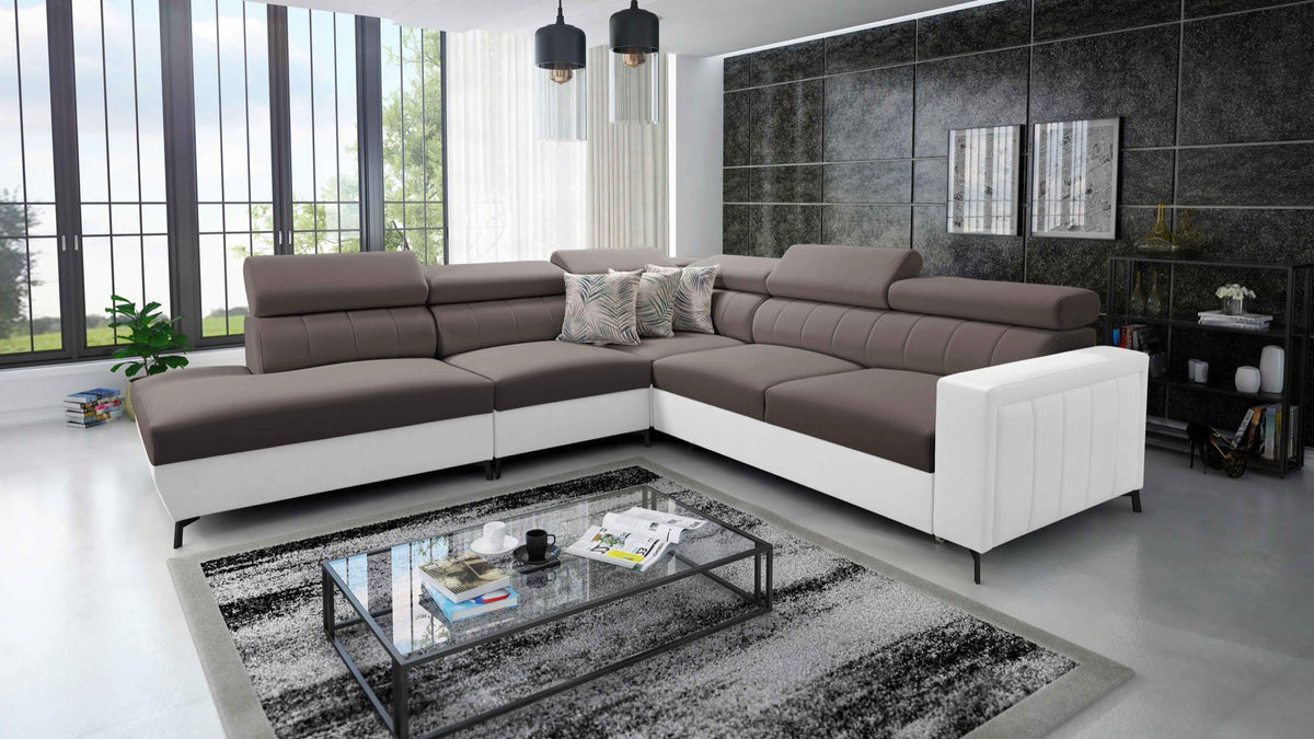 Arco VIII corner sofa bed – eco-leather, left-hand