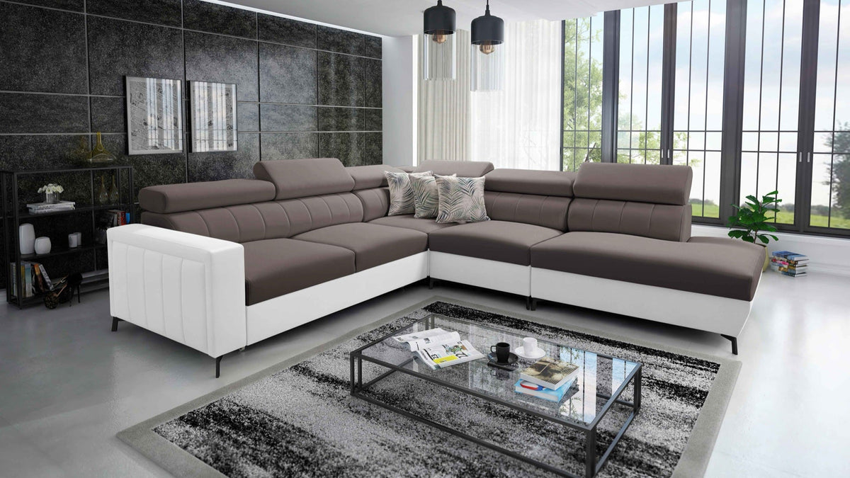Arco VIII corner sofa bed – eco-leather, right-hand