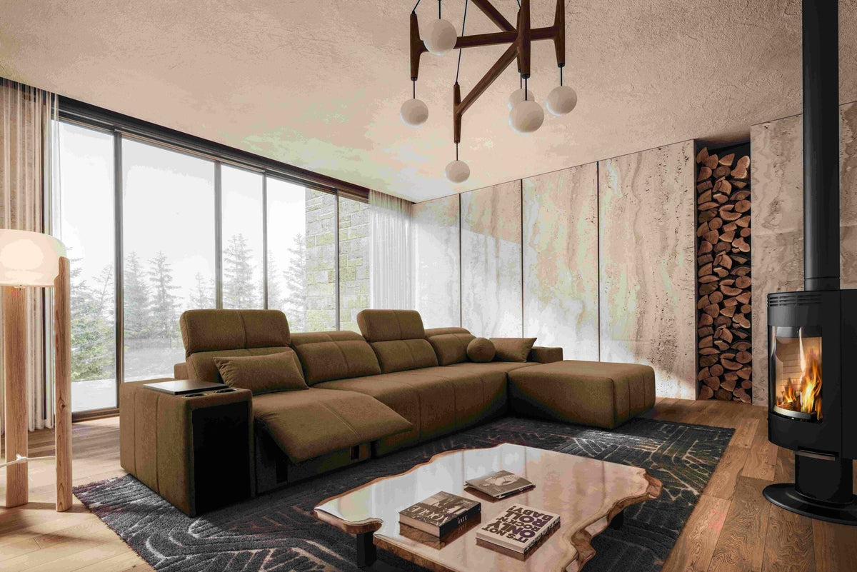 Milano XII Mix corner sofa bed and recliner – left-hand