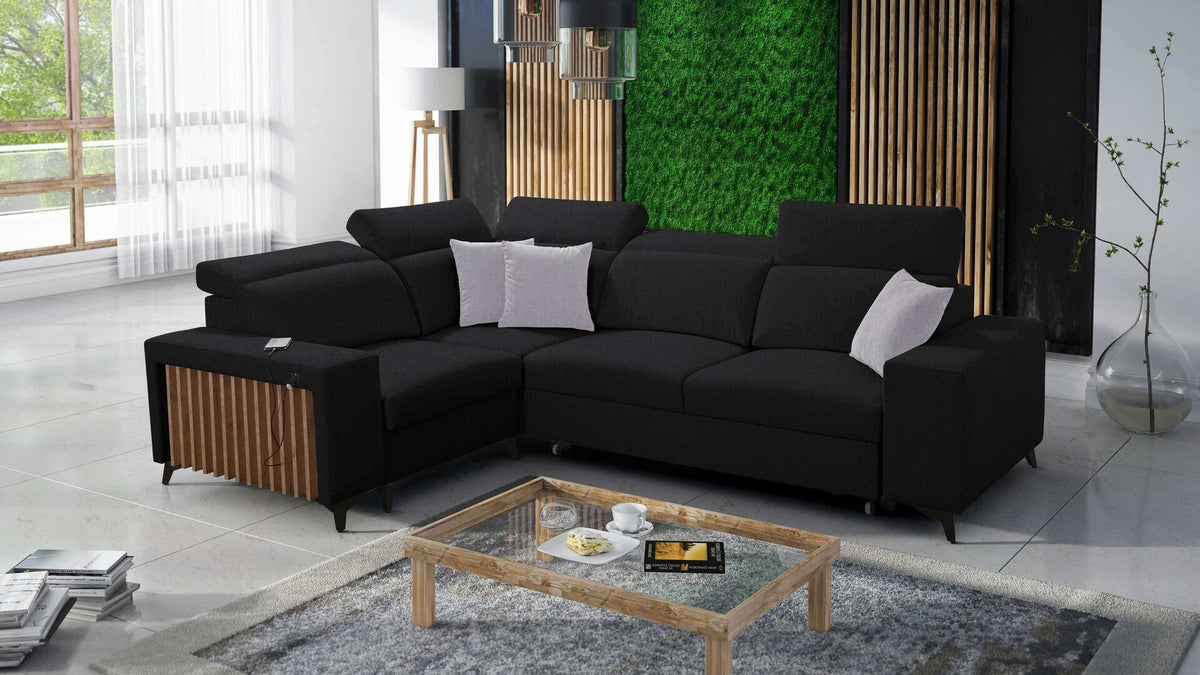 Alto II corner sofa bed with slats – left-hand