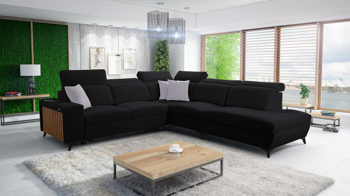 Alto IX corner sofa bed with slats – right-hand