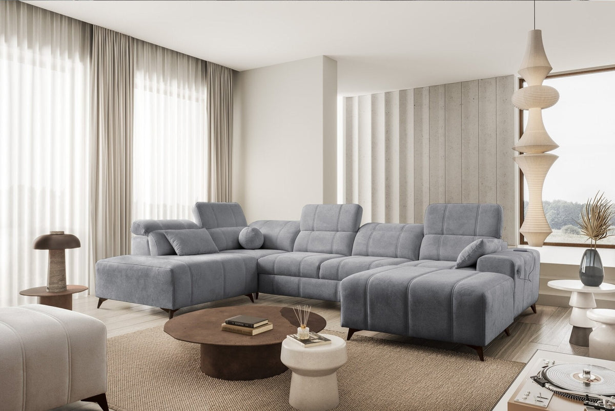 BALLAGIO VI U-shaped corner sofa bed – left-hand