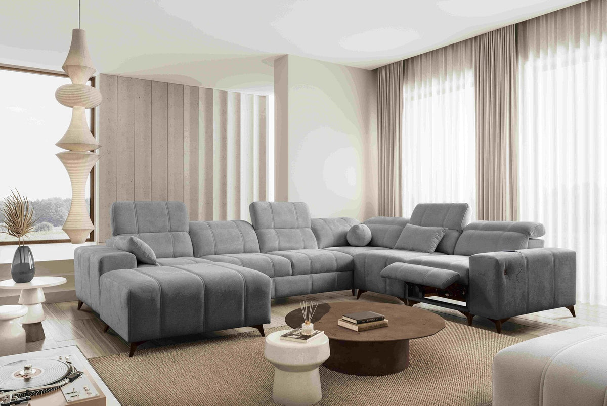 U-shaped BALLAGIO VIII mix corner sofa bed – right-hand
