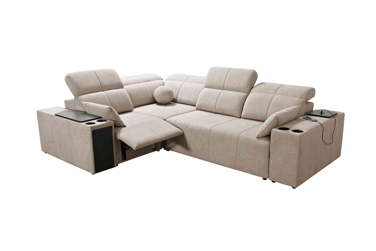 Milano II mix corner sofa bed and recliner – right-hand