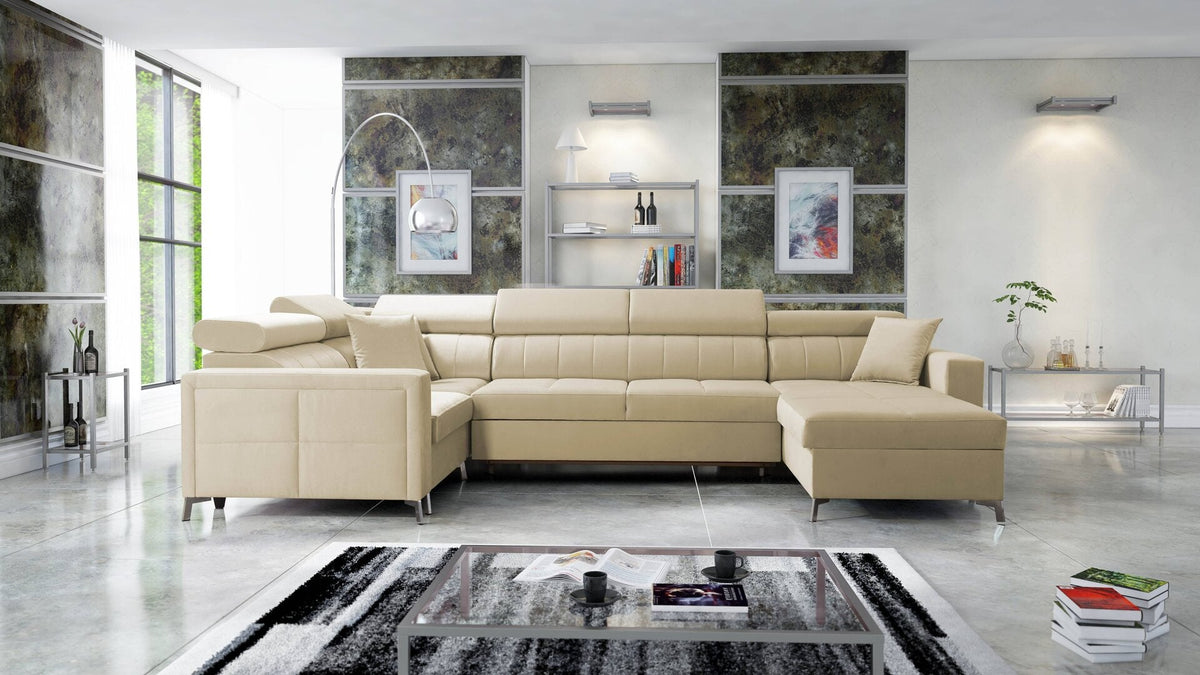 U-shaped Oslo V Mini corner sofa bed – right-hand