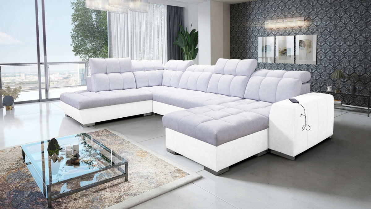 U-shaped Prisma VI corner sofa – eco-leather, right-hand