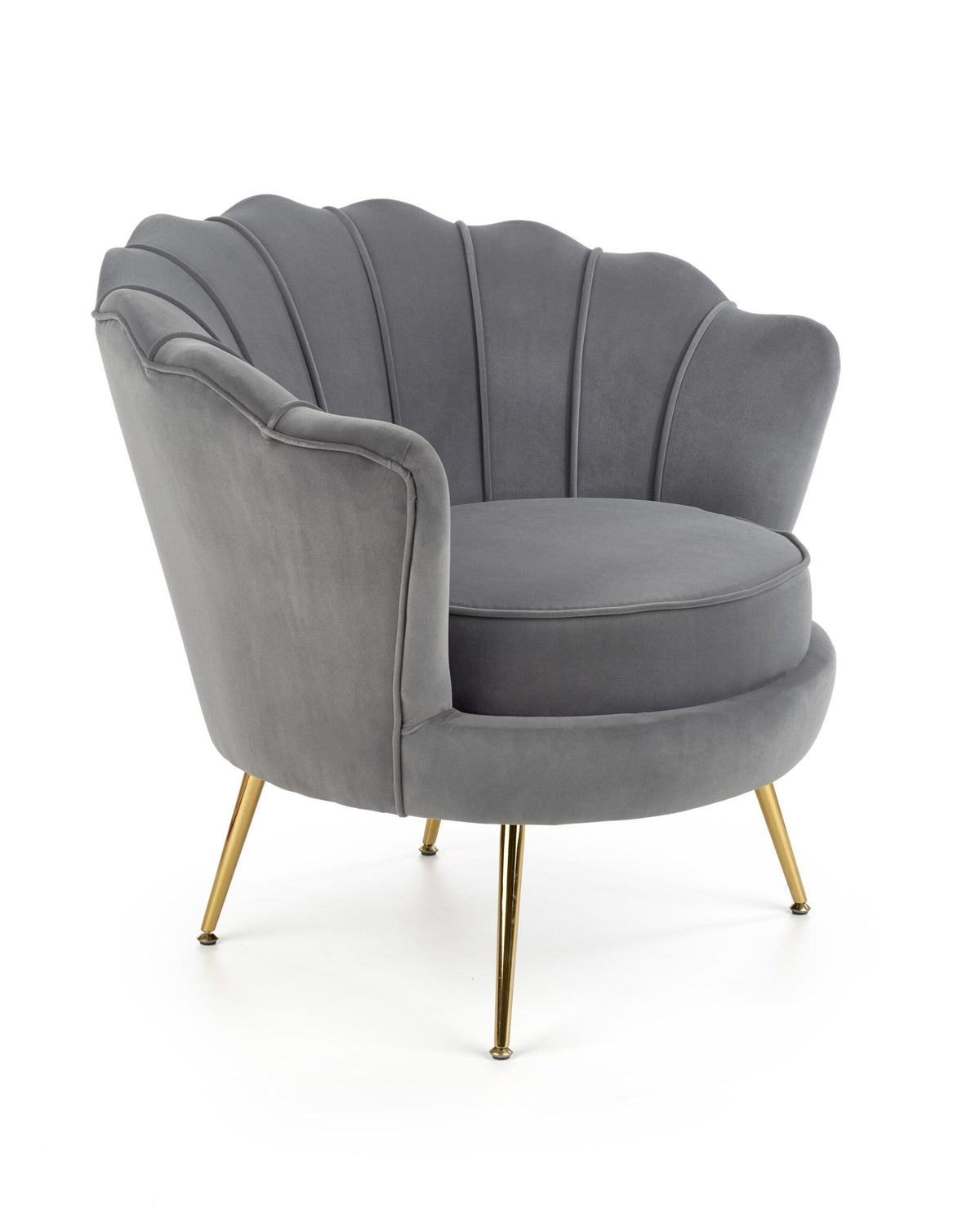 AMORINITO Gold-Leg Lounge Armchair – Ash Grey – image 1