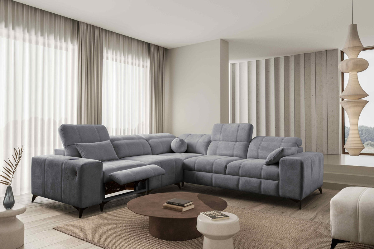 BALLAGIO III Mix corner sofa bed and recliner – right-hand