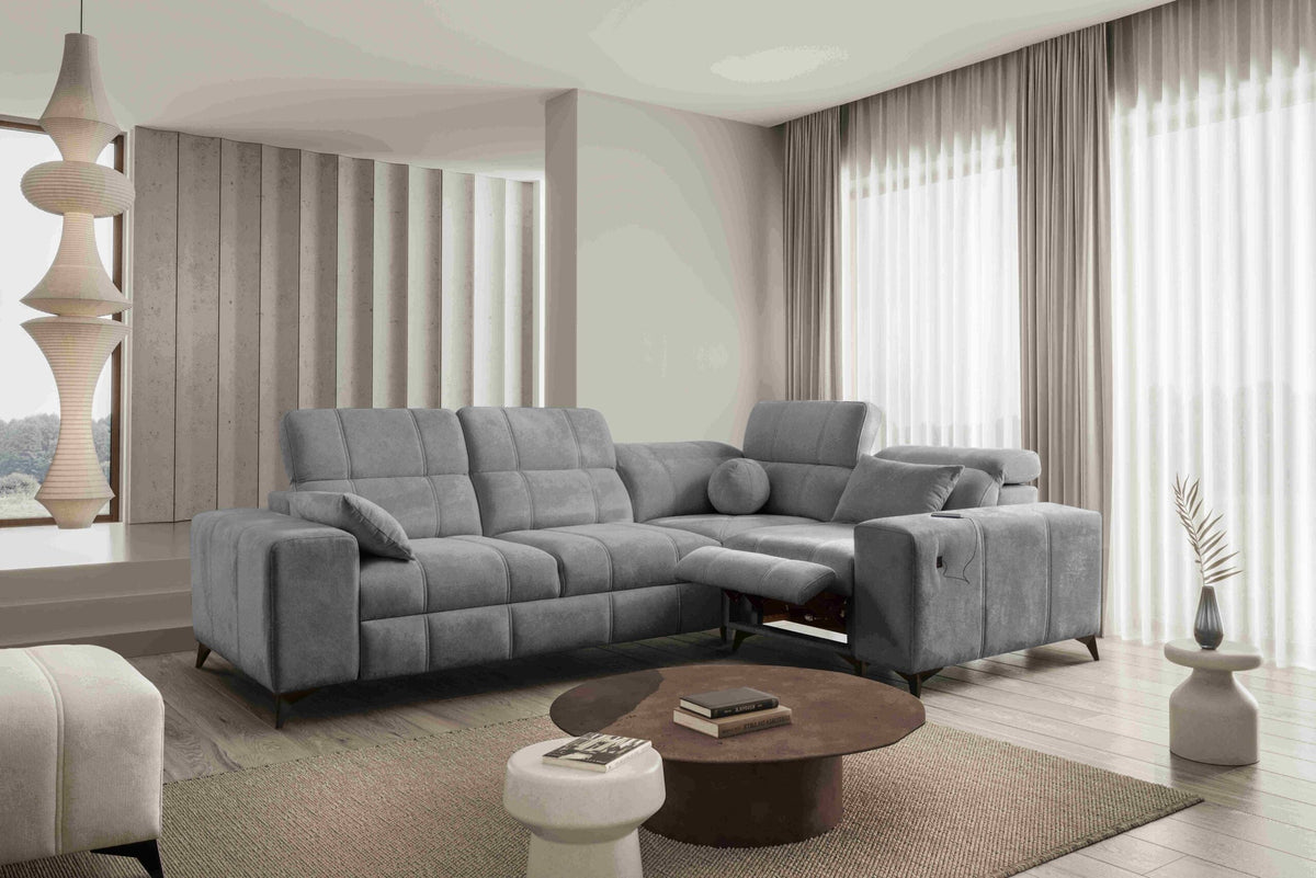 BALLAGIO II Mix corner sofa bed and recliner – left-hand