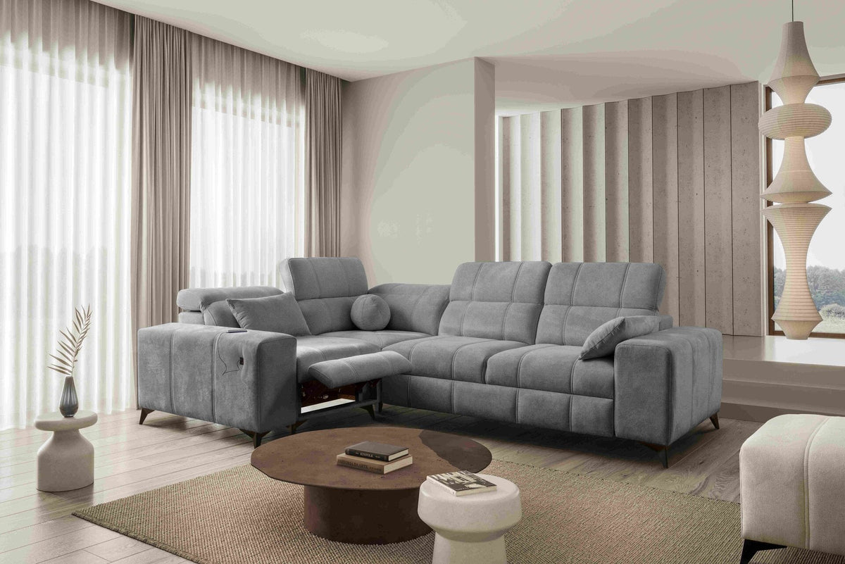 BALLAGIO II Mix corner sofa bed and recliner – right-hand