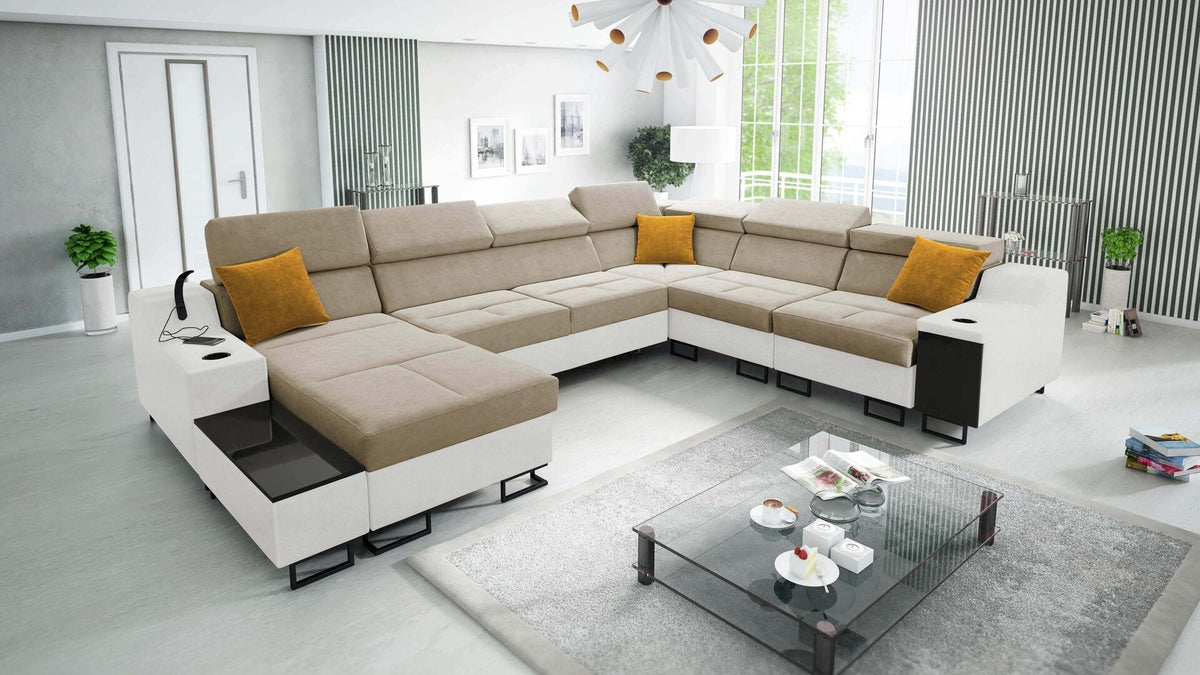U-shaped Avanti VIII corner sofa – eco-leather, left-hand