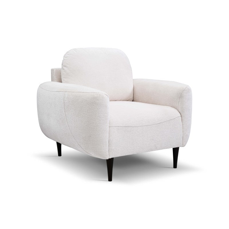 BOHO armchair on wooden legs with backrest and armrests – Perfect Harmony 01 – front view – image 1