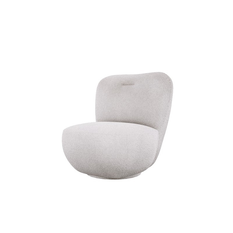 LUIS 360° swivel armchair on a flat base – Anthology 01 – front view – image 1
