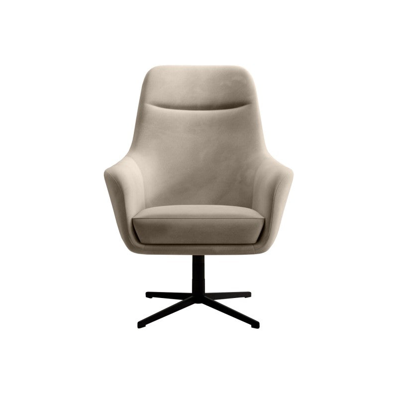 POLO swivel armchair – Matt Velvet 06 – front view – image 1