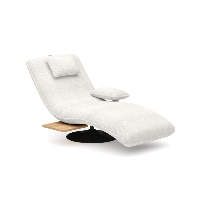 EVO swivel chaise longue armchair with shelf – Aphrodite 01 – front view – image 1