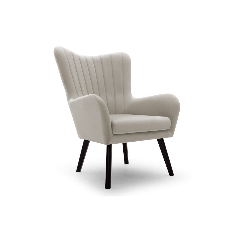 TED armchair with high backrest and seat – Velluto 01 – front view – image 1
