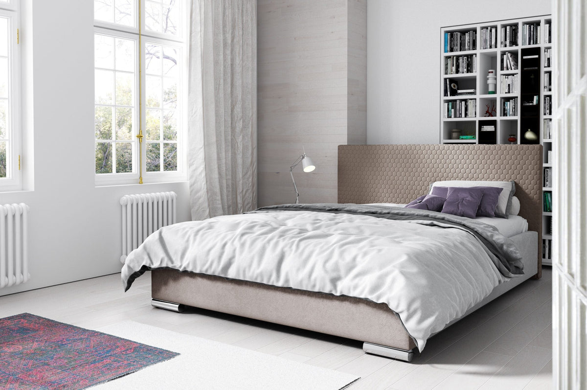 Bero upholstered bed with a bedding storage compartment – Riviera 16 – front view – image 1
