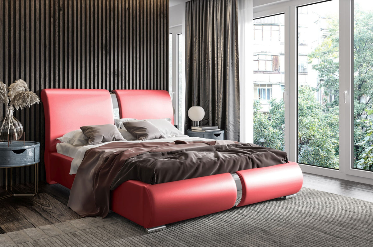 Irys upholstered bed with a bedding storage compartment – Soft 10a 2 – front view – image 1