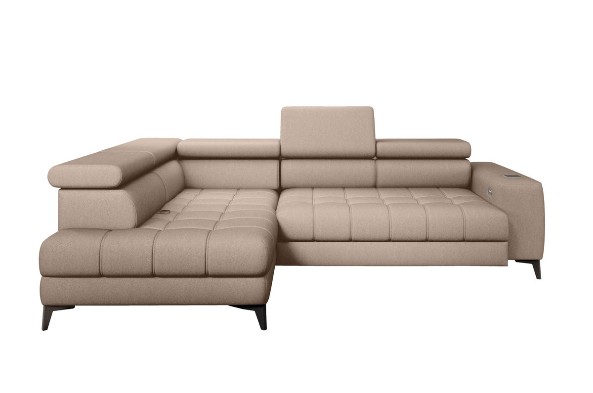 BAGGIO Left-hand corner sofa bed – LETTO 11 Beige – front view