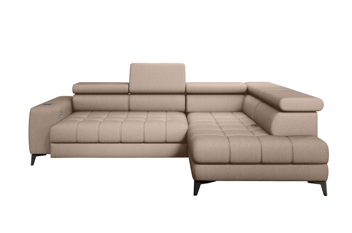 BAGGIO Right-hand corner sofa bed – LETTO 11 Beige – front view
