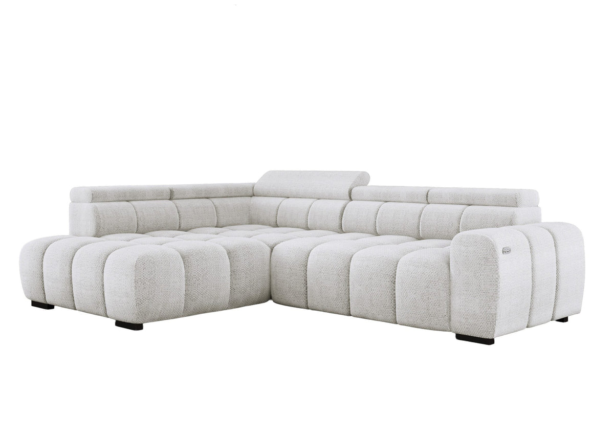 BULL L Left-hand Corner Sofa with Electrical Adjustment – Eden 01 – front view – image 1